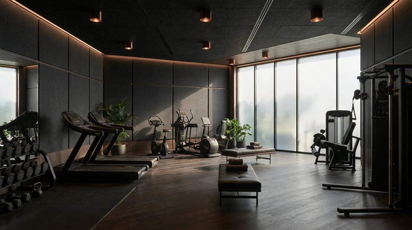 Premium residential fitness club interior